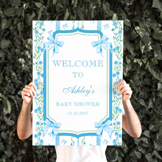 Affiche Baby shower Garçon bleu (Créateur téléchargé)