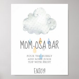 Affiche Baby shower Garçon Cloud Pluie - Maman-Osa Bar Sig