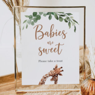 Affiche Baby shower girafe Cute Traite panneau de table