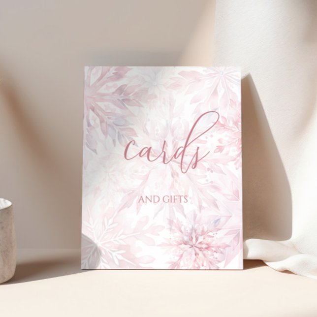 Affiche Baby shower Girl rose Flambeille de neige Cartes e (Créateur téléchargé)