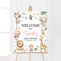 Baby shower Girl Wild One Safari Bienvenue