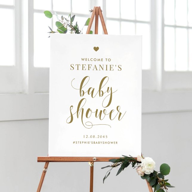 Affiche Baby shower Gold Bold Script (Créateur téléchargé)