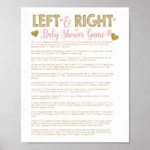 Affiche Baby shower Gold Parties scintillant gauche à droi