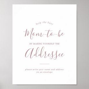 Affiche Baby shower Gold Rose minimal Adresse une envelopp