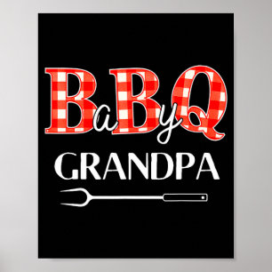 Affiche Baby shower grand-père fête BBQ party mignonne fam