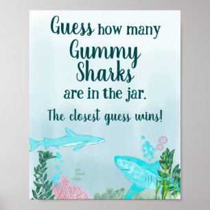 Affiche Baby shower Gummy Shark Jeu