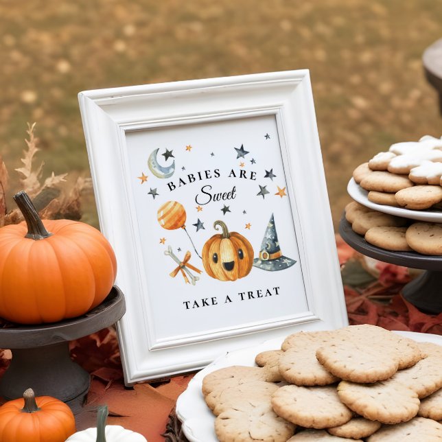 Affiche Baby shower Halloween Favoriser Signet Petit Boo (Créateur téléchargé)