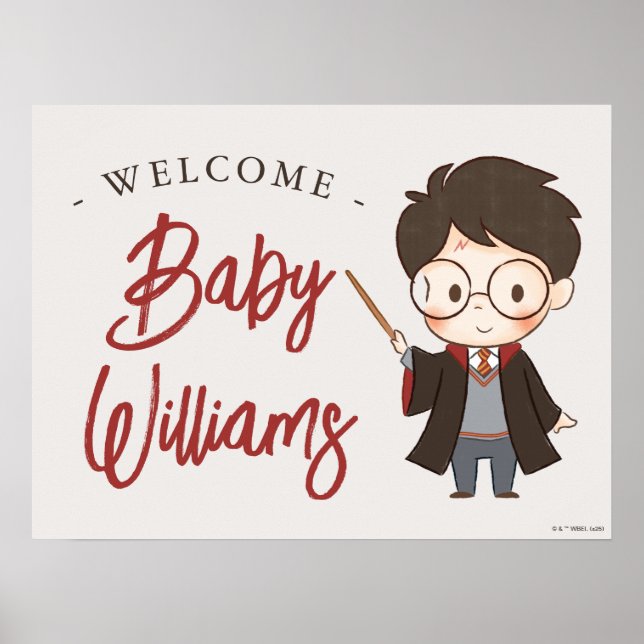 Affiche Baby shower Harry Potter simple (Devant)
