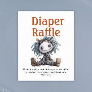 Affiche Baby shower Haunted Village Déchets Raffle