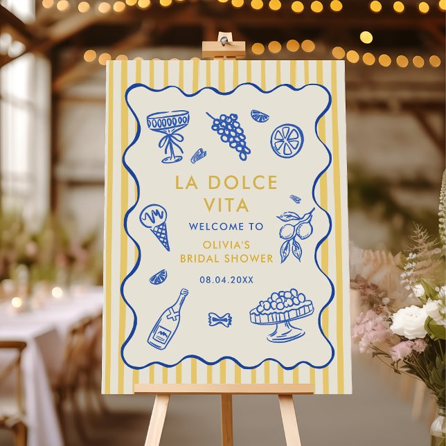 Affiche Baby Shower Italien Fantaisiste La Dolce Vita (Créateur téléchargé)
