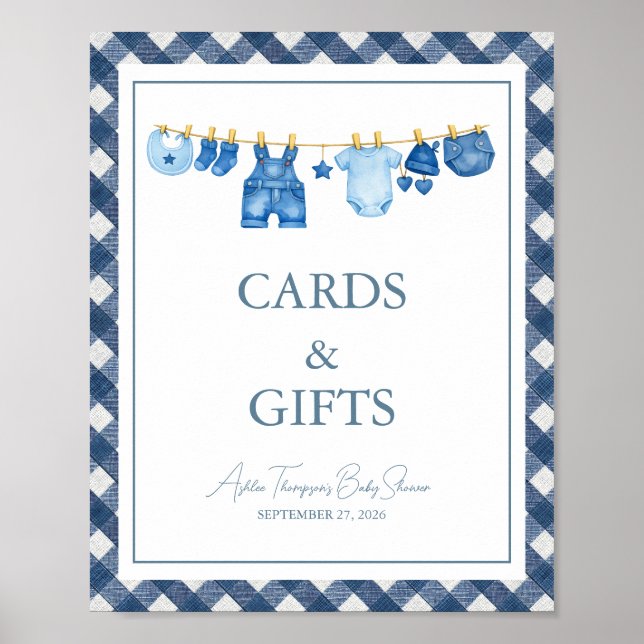 Affiche Baby Shower Jean Bleu (Devant)