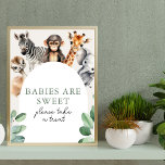 Affiche Baby shower Jungle Safari Animaux Prenez une retra<br><div class="desc">Jungle Safari Animaux Baby shower Prenez une affiche de retraite</div>