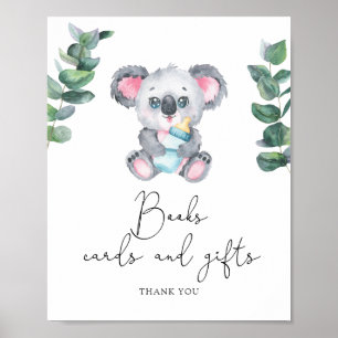 Affiche Baby shower Koala - livres, cartes et cadeaux