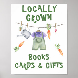 Affiche Baby shower légumes - livres, cartes et cadeaux