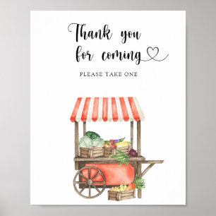 Affiche Baby shower légumes - Merci d'être venu