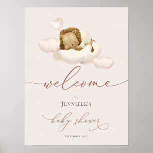 Affiche Baby shower Lion Bienvenue