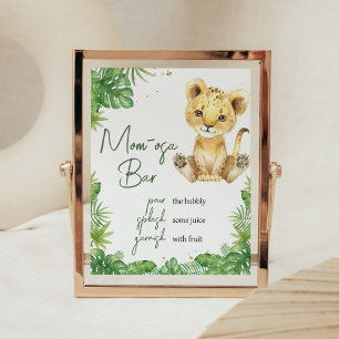 Affiche Baby shower Lion rugissant Maman Osa Bar