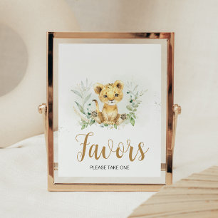Affiche Baby shower Lion verdoyant Faveurs
