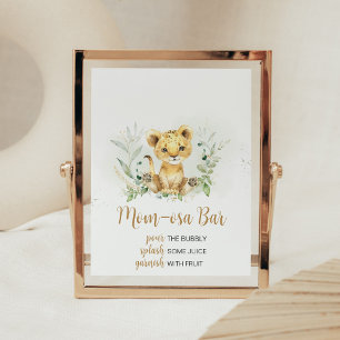Affiche Baby shower Lion vert Maman Osa Bar
