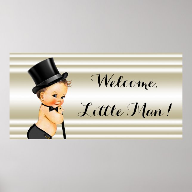 Affiche Baby-Shower Little Man (Devant)