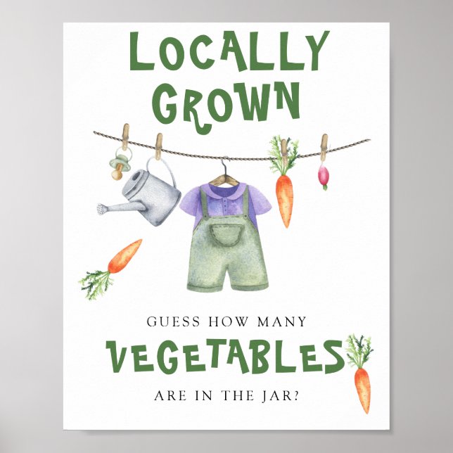 Affiche baby shower local - combien de légumes (Devant)