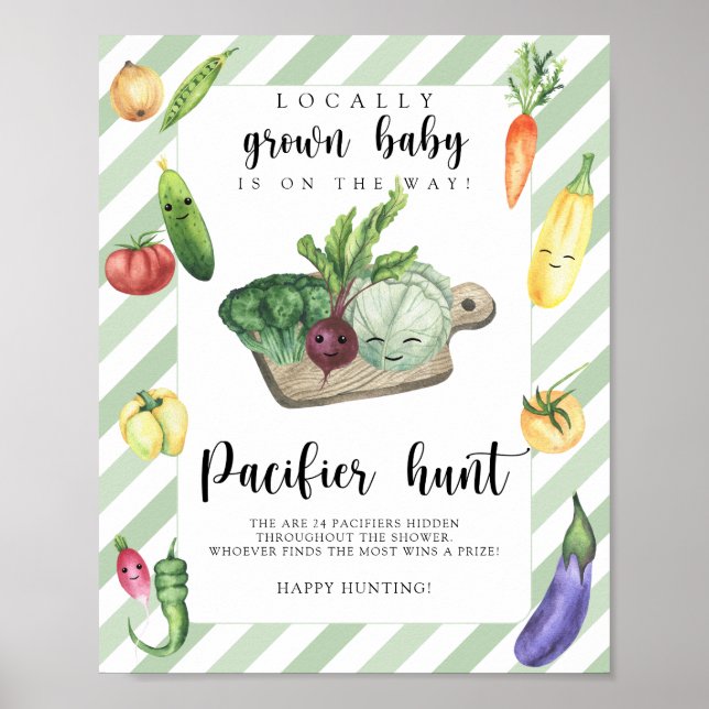 Affiche baby shower local - jeu de chasse à la tétine (Devant)