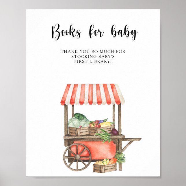 Affiche baby shower local - livres pour bébé (Devant)