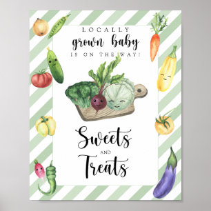 Affiche baby shower marché fermier - douceurs et friandise