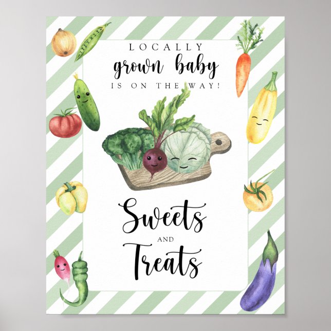 Affiche baby shower marché fermier - douceurs et friandise (Devant)