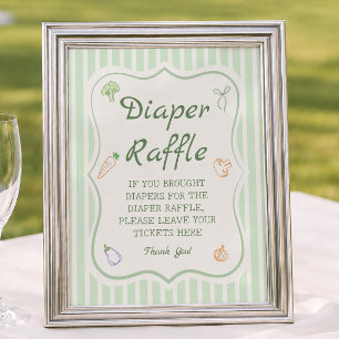 Affiche Baby-Shower Marché Fermier Tirage au Sort Couches
