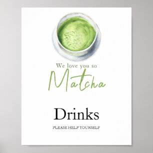 Affiche Baby shower Matcha Latte - Boissons