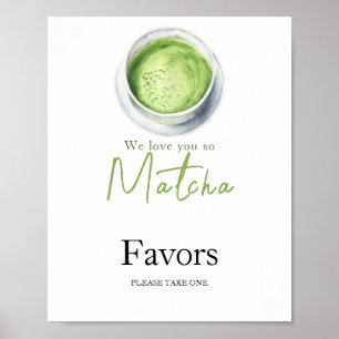 Affiche Baby shower Matcha Latte - Veuillez prendre un cad