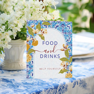 Affiche Baby Shower Méditerranéen Citron Côte Amalfitaine