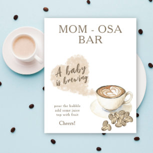 Affiche Baby shower Mimosas bar café