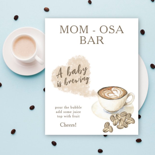 Affiche Baby shower Mimosas bar café (Créateur téléchargé)
