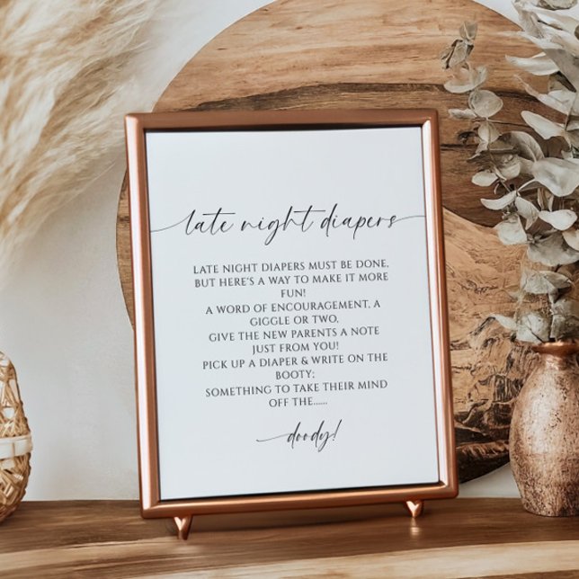 Affiche Baby shower minimaliste des plongeurs nocturnes (Créateur téléchargé)