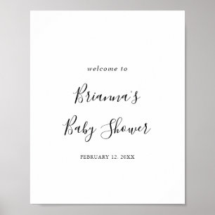 Affiche Baby shower minimaliste simple Accueil