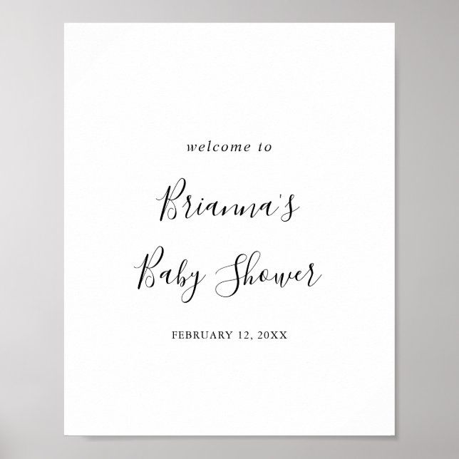 Affiche Baby shower minimaliste simple Accueil (Devant)