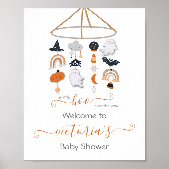 Affiche Baby shower mobile Halloween Ghost (Devant)
