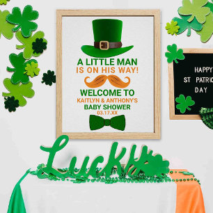 Affiche Baby shower moderne de la Saint Patrick de Leprech