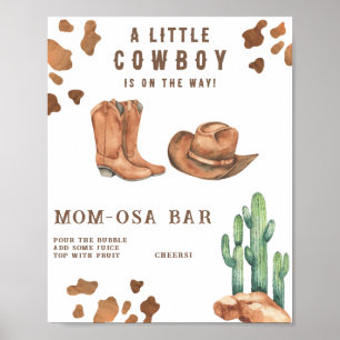 Affiche Baby shower Mosa bar cow-boy