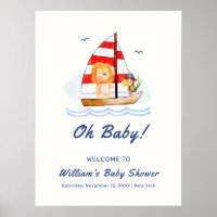 Baby shower nautique Wild Lion Bienvenue