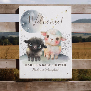 Affiche Baby shower neutre entre les sexes de l'agneau