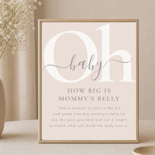 Affiche Baby Shower Neutre Oh Comme Le Ventre De Maman Est