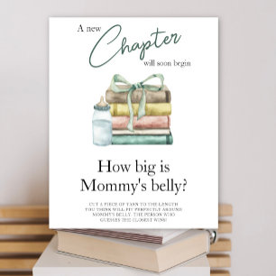 Affiche Baby shower Nouveau Chapitre - Quel est la taille 