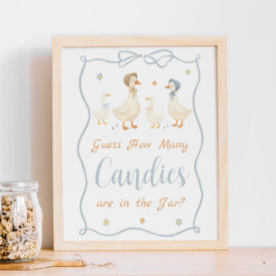 Affiche Baby shower Oie Silly Devinez Combien De Candies