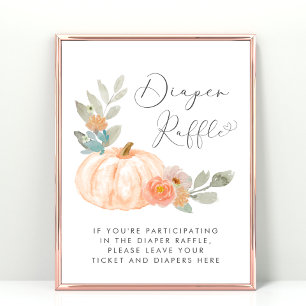 Affiche Baby shower orange citrouille