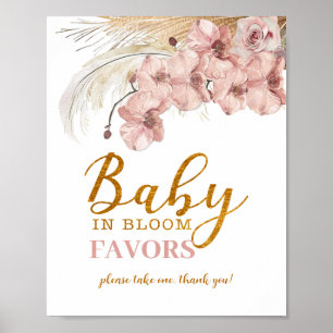 Affiche Baby shower Pampas Grass Boho Favoriser Signal