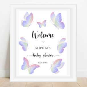 Affiche Baby shower papillon
