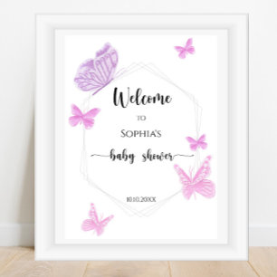 Affiche Baby shower papillon
